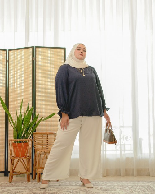 Felly Swiss Dotted Top (Navy Blue)